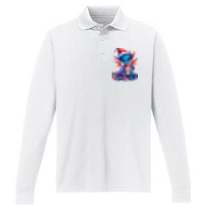 Cute Christmas Dragon Performance Long Sleeve Polo