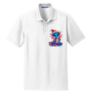 Cute Christmas Dragon Dry Zone Grid Polo