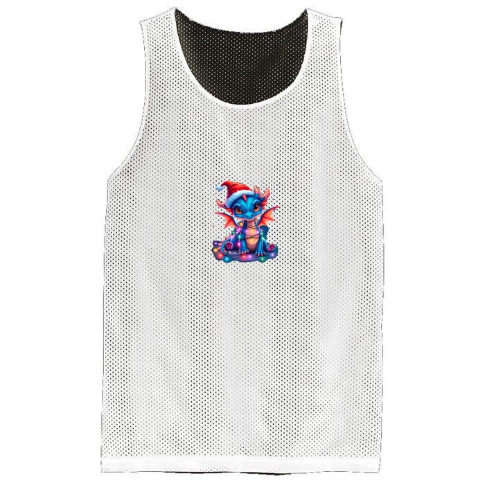 Cute Christmas Dragon Mesh Reversible Basketball Jersey Tank