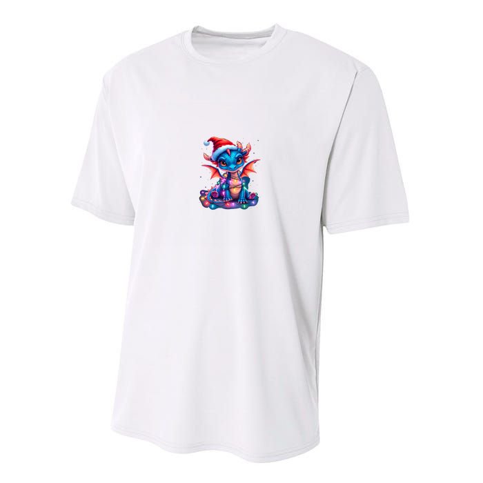 Cute Christmas Dragon Performance Sprint T-Shirt