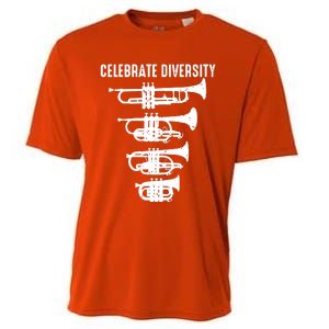 Cool Celebrate Diversity Trumpet Gift Cute Flugelhorn Cornet Cooling Performance Crew T-Shirt