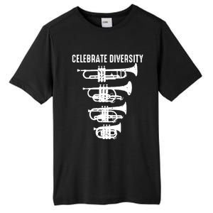 Cool Celebrate Diversity Trumpet Gift Cute Flugelhorn Cornet Tall Fusion ChromaSoft Performance T-Shirt