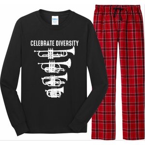 Cool Celebrate Diversity Trumpet Gift Cute Flugelhorn Cornet Long Sleeve Pajama Set