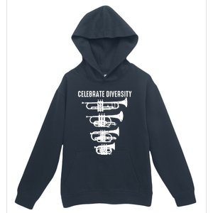 Cool Celebrate Diversity Trumpet Gift Cute Flugelhorn Cornet Urban Pullover Hoodie