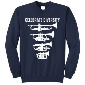 Cool Celebrate Diversity Trumpet Gift Cute Flugelhorn Cornet Tall Sweatshirt