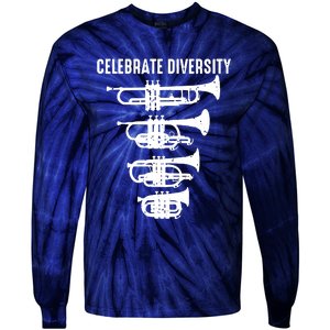 Cool Celebrate Diversity Trumpet Gift Cute Flugelhorn Cornet Tie-Dye Long Sleeve Shirt