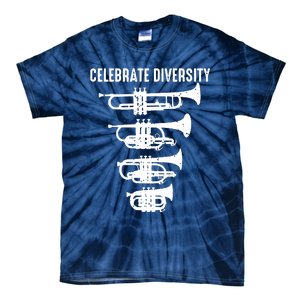 Cool Celebrate Diversity Trumpet Gift Cute Flugelhorn Cornet Tie-Dye T-Shirt