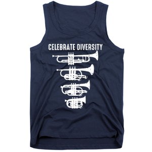 Cool Celebrate Diversity Trumpet Gift Cute Flugelhorn Cornet Tank Top