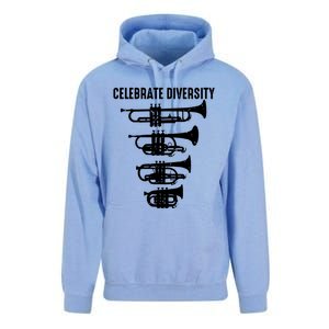 Cool Celebrate Diversity Trumpet Gift Cute Flugelhorn Cornet Unisex Surf Hoodie