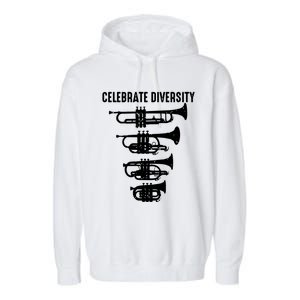 Cool Celebrate Diversity Trumpet Gift Cute Flugelhorn Cornet Garment-Dyed Fleece Hoodie