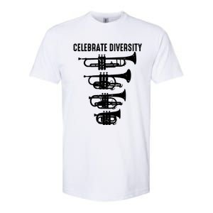 Cool Celebrate Diversity Trumpet Gift Cute Flugelhorn Cornet Softstyle CVC T-Shirt