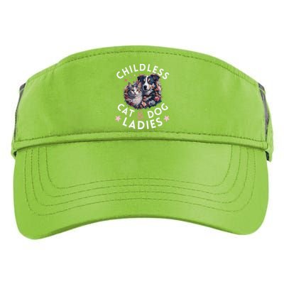 Childless Cat & Dog Ladies Voting For Kamala President 2024 Adult Drive Performance Visor