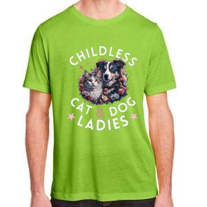 Childless Cat & Dog Ladies Voting For Kamala President 2024 Adult ChromaSoft Performance T-Shirt