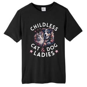 Childless Cat & Dog Ladies Voting For Kamala President 2024 Tall Fusion ChromaSoft Performance T-Shirt