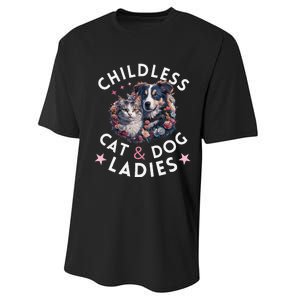 Childless Cat & Dog Ladies Voting For Kamala President 2024 Performance Sprint T-Shirt