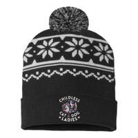 Childless Cat & Dog Ladies Voting For Kamala President 2024 USA-Made Snowflake Beanie