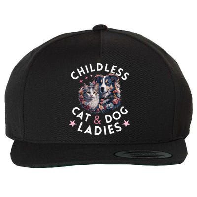 Childless Cat & Dog Ladies Voting For Kamala President 2024 Wool Snapback Cap