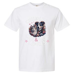 Childless Cat & Dog Ladies Voting For Kamala President 2024 Garment-Dyed Heavyweight T-Shirt