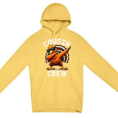 Cousin Crew Dabbing Turkey Thanksgiving Celebration Cute Gift Premium Pullover Hoodie