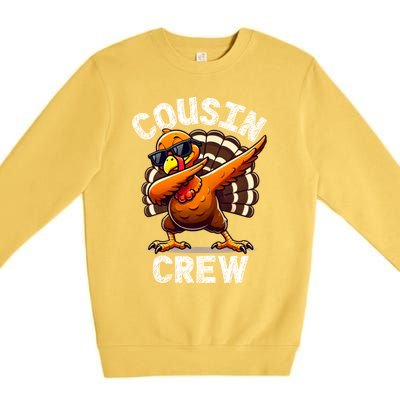 Cousin Crew Dabbing Turkey Thanksgiving Celebration Cute Gift Premium Crewneck Sweatshirt