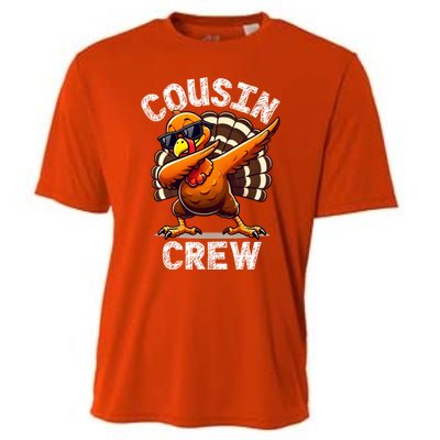 Cousin Crew Dabbing Turkey Thanksgiving Celebration Cute Gift Cooling Performance Crew T-Shirt