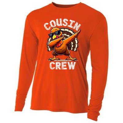 Cousin Crew Dabbing Turkey Thanksgiving Celebration Cute Gift Cooling Performance Long Sleeve Crew