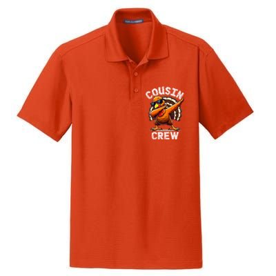 Cousin Crew Dabbing Turkey Thanksgiving Celebration Cute Gift Dry Zone Grid Polo