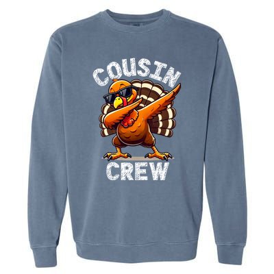 Cousin Crew Dabbing Turkey Thanksgiving Celebration Cute Gift Garment-Dyed Sweatshirt