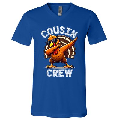 Cousin Crew Dabbing Turkey Thanksgiving Celebration Cute Gift V-Neck T-Shirt