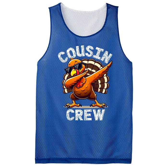 Cousin Crew Dabbing Turkey Thanksgiving Celebration Cute Gift Mesh Reversible Basketball Jersey Tank