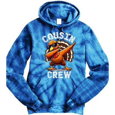 Cousin Crew Dabbing Turkey Thanksgiving Celebration Cute Gift Tie Dye Hoodie