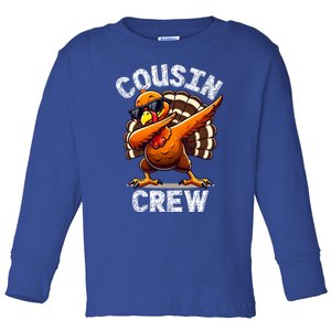 Cousin Crew Dabbing Turkey Thanksgiving Celebration Cute Gift Toddler Long Sleeve Shirt