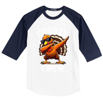 Cousin Crew Dabbing Turkey Thanksgiving Celebration Cute Gift Baseball Sleeve Shirt