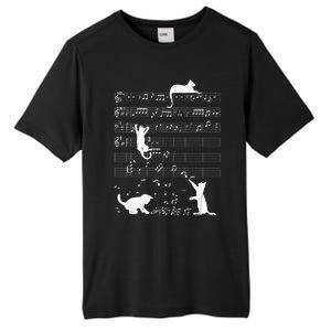 Cute Cat Distressed Music Notes Kitty Piano Musician Meaningful Gift Tall Fusion ChromaSoft Performance T-Shirt