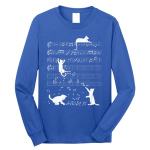 Cute Cat Distressed Music Notes Kitty Piano Musician Meaningful Gift Long Sleeve Shirt