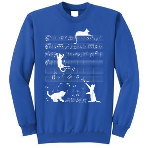 Cute Cat Distressed Music Notes Kitty Piano Musician Meaningful Gift Sweatshirt