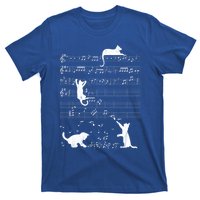 Cute Cat Distressed Music Notes Kitty Piano Musician Meaningful Gift T-Shirt