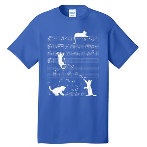 Cute Cat Distressed Music Notes Kitty Piano Musician Meaningful Gift Tall T-Shirt