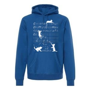 Cute Cat Distressed Music Notes Kitty Piano Musician Meaningful Gift Premium Hoodie