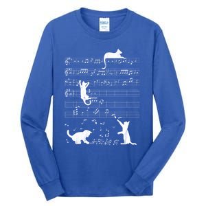 Cute Cat Distressed Music Notes Kitty Piano Musician Meaningful Gift Tall Long Sleeve T-Shirt