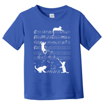 Cute Cat Distressed Music Notes Kitty Piano Musician Meaningful Gift Toddler T-Shirt