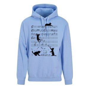 Cute Cat Distressed Music Notes Kitty Piano Musician Meaningful Gift Unisex Surf Hoodie