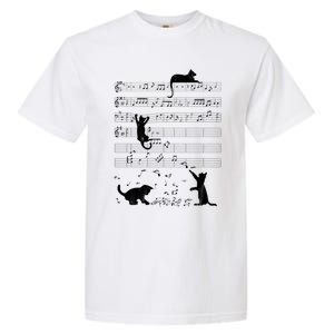 Cute Cat Distressed Music Notes Kitty Piano Musician Meaningful Gift Garment-Dyed Heavyweight T-Shirt