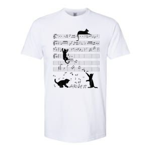 Cute Cat Distressed Music Notes Kitty Piano Musician Meaningful Gift Softstyle CVC T-Shirt