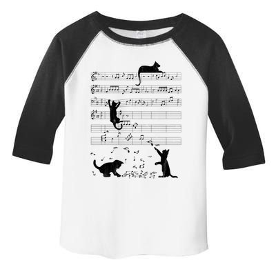 Cute Cat Distressed Music Notes Kitty Piano Musician Meaningful Gift Toddler Fine Jersey T-Shirt