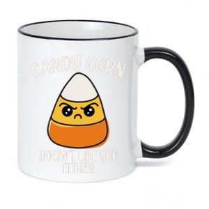 Candy Corn Doesnt Like You Either Funny Halloween 11oz Black Color Changing Mug