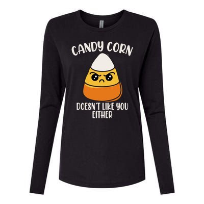 Candy Corn Doesnt Like You Either Funny Halloween Womens Cotton Relaxed Long Sleeve T-Shirt