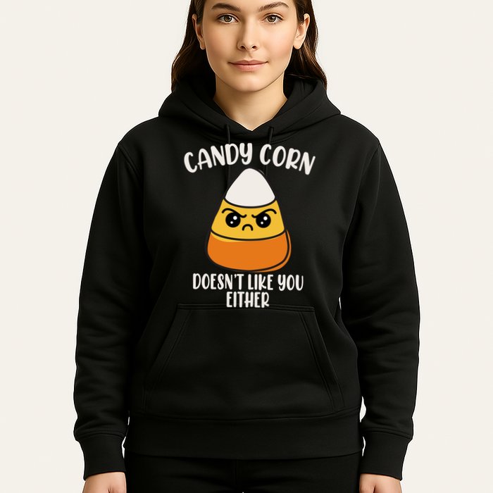 Candy Corn Doesnt Like You Either Funny Halloween Hoodie