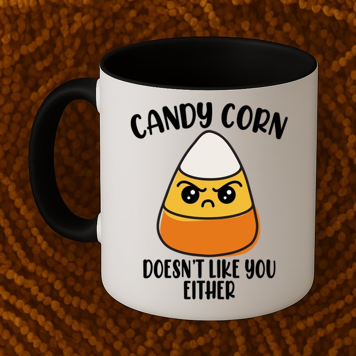 Candy Corn Doesnt Like You Either Funny Halloween Mug