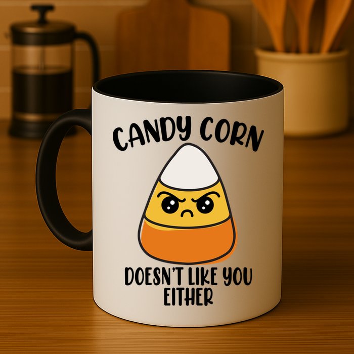 Candy Corn Doesnt Like You Either Funny Halloween Mug